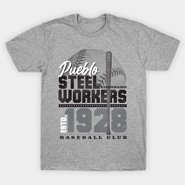 Pueblo Steel Workers Baseball T-Shirt by MindsparkCreative